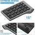 Bluetooth Number Pad Wireless & Wired 10 Key USB Keypad, Rechargeable Numpad for Laptops, Desktop, Computers