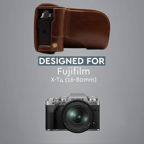 MegaGear Ever Ready Genuine Leather Camera Case for Fujifilm X-T4 (XF16-80mm)