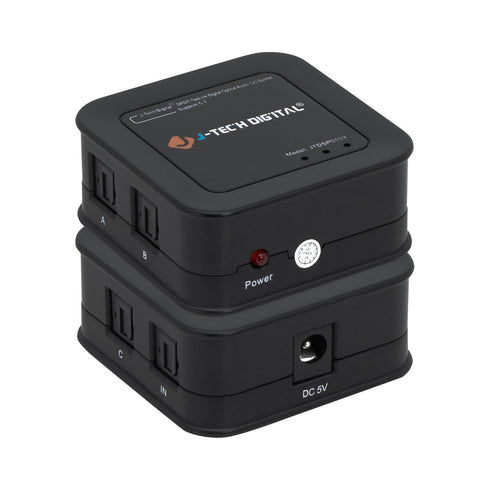 J-Tech Digital 1x3 Optical Audio Splitter, 1 in 3 Out Toslink SPDIF