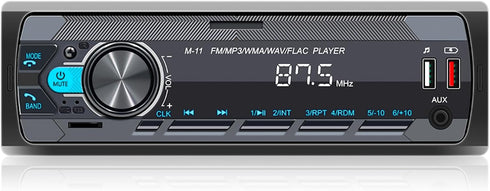 SIXWIN Single Din Car Stereo with Bluetooth 5.0, Hands Free Calling, FM Radio, USB AUX Port, Remote Control
