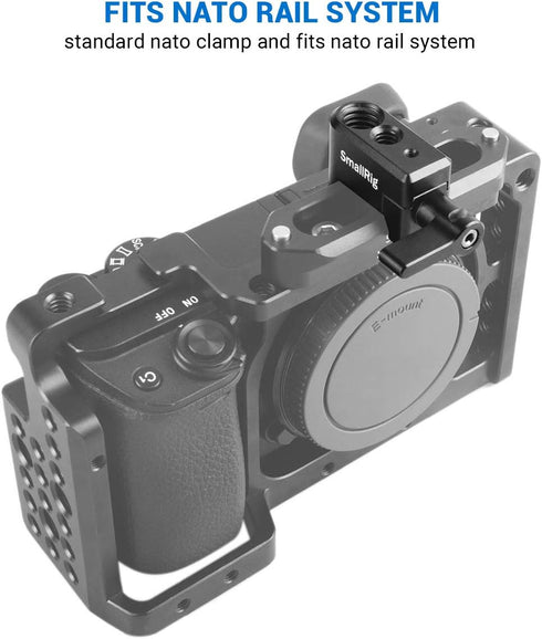 SmallRig Quick Release NATO Clamp, 1/4" 3/8" M2.5 Thread for Cold Shoe Monitor Support Camera Cage - 1973