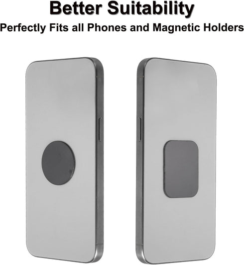 MECCANIXITY 1.18" 8Pcs Replacement Metal Plates Black Thin Adhesive Back Magnet Stickers for Magnetic Mount Phone