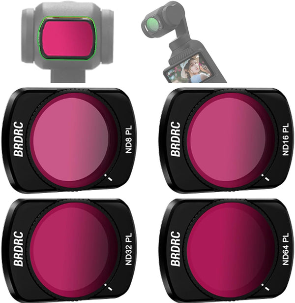 Lens Filters Compatible with DJI Osmo Pocket 3, ND Filters Set Optical Glass Aviation Aluminum Frame Kit
