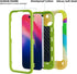 iPhone 15 Case, Rainbow Green, Heavy-Duty Shockproof Military-Grade Rugged Cover with Ring Stand, Glass Screen & Camera