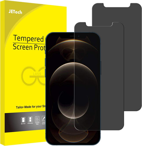 JETech 2-Pack Privacy Screen Protector for iPhone 12 Pro Max 6.7-Inch, Anti-Spy Tempered Glass Film