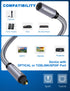 3Ft/1M, Optical Extension Cable Toslink Optical Cable Male to Female Hi-Fi Sound Fiber Digital Extension Adapter