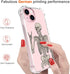 for iPhone 15 Case, Cute Skull Skeleton Clear Design, Girly Floral Transparent Case Compatible with iPhone 15