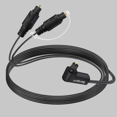 90 Degree Optical Audio Splitter 1 in 2 Out Cable, Digital Toslink