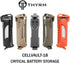 Thyrm CellVault-18 Waterproof Rechargeable Battery Storage (Olive Drab) for 18650, 18350, CR123 Flashlight Batteries,