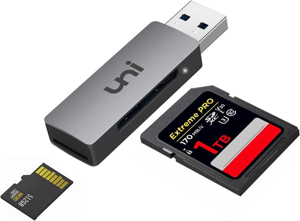 uni SD Card Reader, USB 3.0 Adapter for SD/Micro SD/TF/SDHC/SDXC/MMC Cards, Compatible with Mac, Windows, Linux