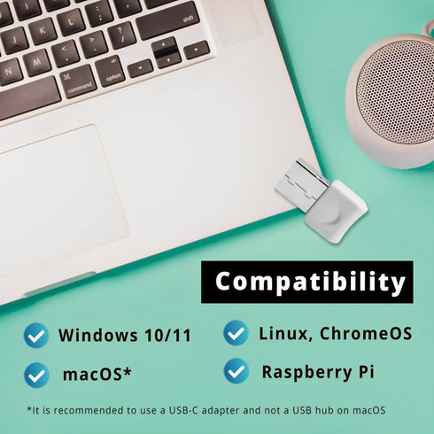 USB Bluetooth Adapter for PC, macOS, Linux, ChromeOS, Raspberry Pi, Low Energy, Long Range Bluetooth Adapter