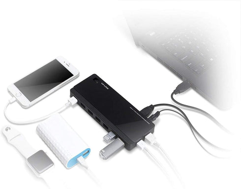 TP-Link Powered USB Hub 3.0, 7 USB 3.0 Data Ports and 2 Smart Charging Ports, Compatible with Windows, Mac