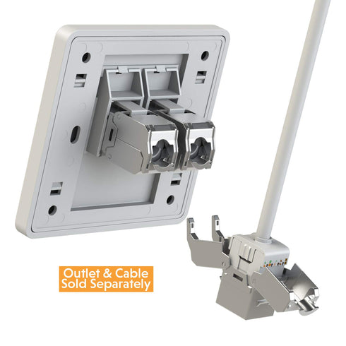 LINKUP RJ45 Connectors Cat6A, 2 Pack, Shielded Keystone Jack for Cat6A up to 22AWG Solid Bulk S/FTP Ethernet Cable