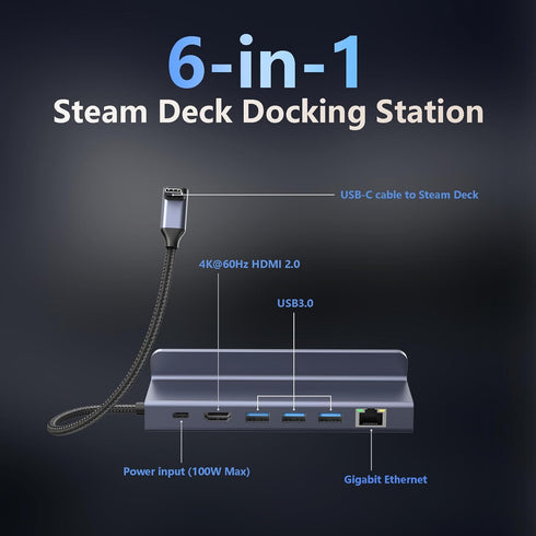 Tiergrade 6-in-1 4K 3 3.0, USB C Hub, USB C Hub, HDMI, x USB-A Ethernet for MacBook Pro, Steam Deck Docking Station