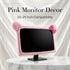 1 20-29 Inch Pcs Cute Cat Ear Computer Monitor Cover, Kawaii Pink Dustproof Screen Protector for Display, Soft Elastic