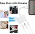 3 in 1 Lightning to Headphone Adapter for iPhone 13/12/11/SE/XS/XR/X/8/7 & iPad - 3.5mm Jack & Charging Splitter