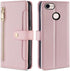 Asuwish Phone Case for Google Pixel 3 XL, Rose Gold Zipper Leather Wallet Cover with Screen Protector, Flip Stand,