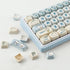 PBT Keycaps 138 Keys MOA Profile Cute Dye-Sublimation Blue-White Puppy Keycaps Set for Cherry Gateron MX Switches