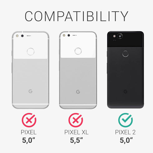 kwmobile Soft Slim Protective TPU Case for Google Pixel 2, Silicone Cover, Blue Green