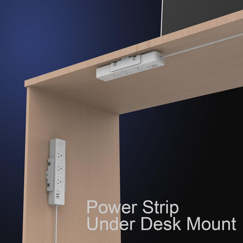 Monzlteck Universal Power Strip Mount, Under Desk or Wall Mount for Power Strip (Power Strip not Included)