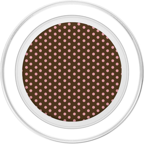 Aesthetic Classic Chic Brown and Pink Polka Dot Aesthetic Preppy Vintage Dotted PopSockets PopGrip for MagSafe