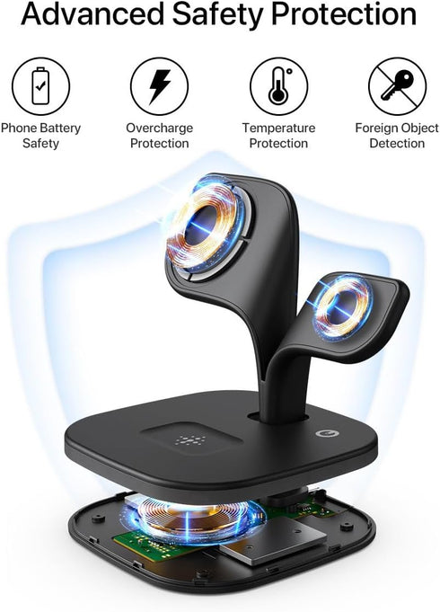 EXW Wireless Charging Station for Magsafe - Charger for Multiple Devices, Compatible with iPhone 16/15/14/13/12 Series