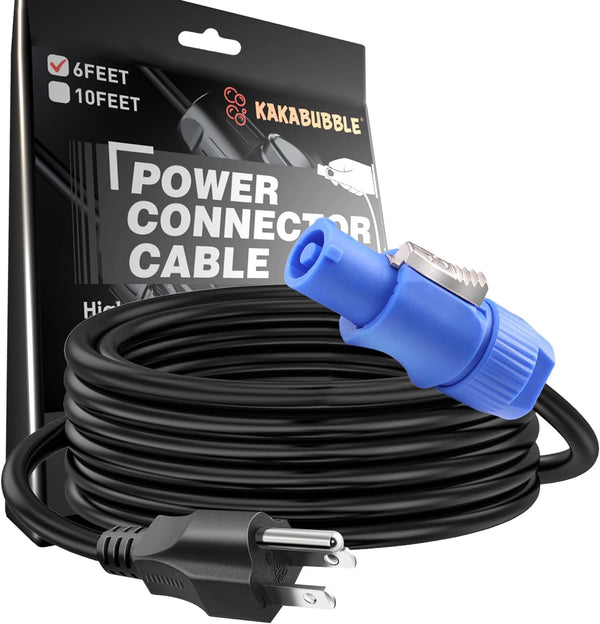 KAKABUBBLE 20A NEMA 5-15P to PowerCON AC Power Cable - 3-Pin Male Connector