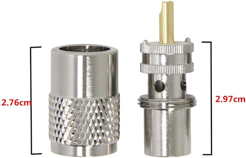 PL 259 Connectors, 5-Pack UHF Male Solder Connector Plug with Reducer, Teflon Material for RG59, RG8, RG8x