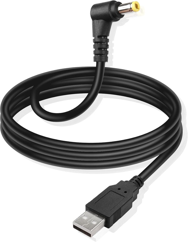 GINTOOYUN USB to DC Power Cable, USB 2.0 Male to 90 Degree Angle DC5525 Male Power Extension Charge Cord for LED Strip,