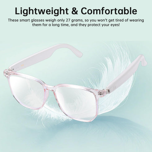 Tulbeys 5.3, Smart Glasses for Women, Blue Light Filtering LensesBluetooth Audio & Mic, Intelligent Touch,Open-Ear