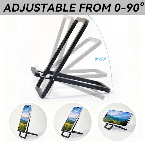 LEBUWOQ 1 Pack 17 16 15 14 13 12 11 (1) Portable Phone Stand for Desk, Cell Phone Stand Foldable Aluminum Cell Phone