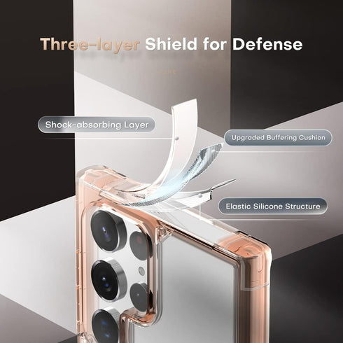 TOCOL Translucent Matte Hard Back Case for Samsung Galaxy S22 Ultra, Military Grade Shockproof, Slim Fit (Rose Gold)