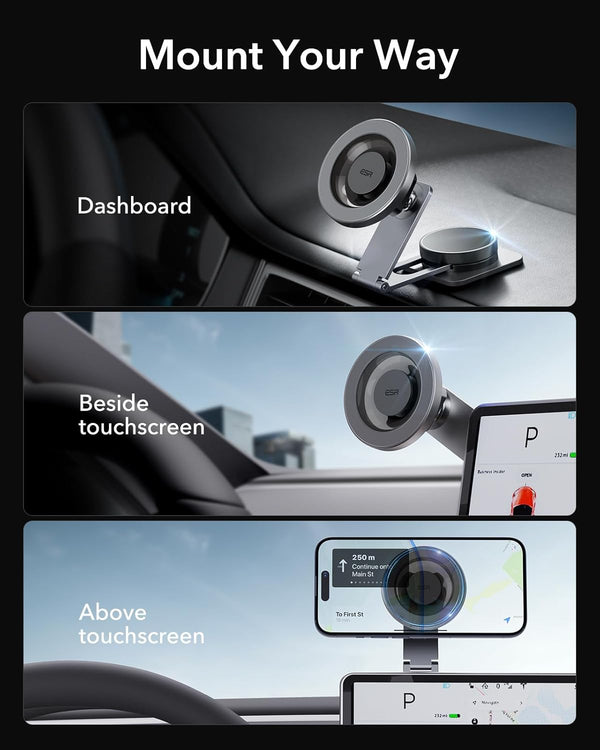 ESR for MagSafe Car Mount, Foldable Dashboard/Tesla Magnetic Car Mount, Tesla Touchscreen Phone Holder Mount, for