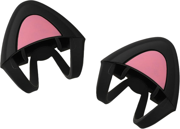 kwmobile Cat Ears for Overear Headphone (Set of 2), Fits Headbands 1" to 1.5" Diameter, Black/Dark Pink