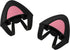 kwmobile Cat Ears for Overear Headphone (Set of 2), Fits Headbands 1" to 1.5" Diameter, Black/Dark Pink