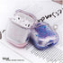 UnnFiko Bling Quicksand Case for AirPods 3 - Cute Sparkle Liquid Protective Cover with Keychain (Purple).