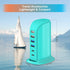 Upoy USB Charger Block, Charging Station for Multiple Devices, Power Strip Adapter for Phone, Tablet, Ear Buds with 5ft