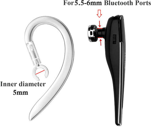 Ear Hooks 360° Rotatable Adjustable Soft Silicone Universal Headset Clips, 5Pcs