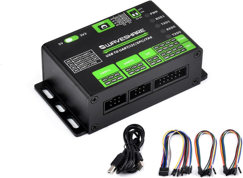 waveshare USB to UART/I2C/SPI/JTAG Converter, Supports USB to 2-ch UART, USB to 1-ch UART + 1-ch I2C + 1-ch SPI, or USB