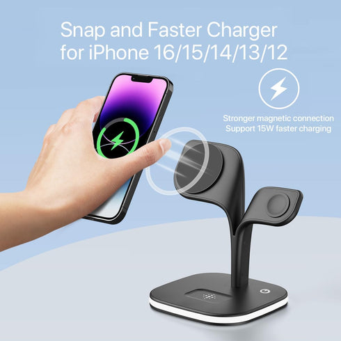 EXW Wireless Charging Station for Magsafe - Charger for Multiple Devices, Compatible with iPhone 16/15/14/13/12 Series