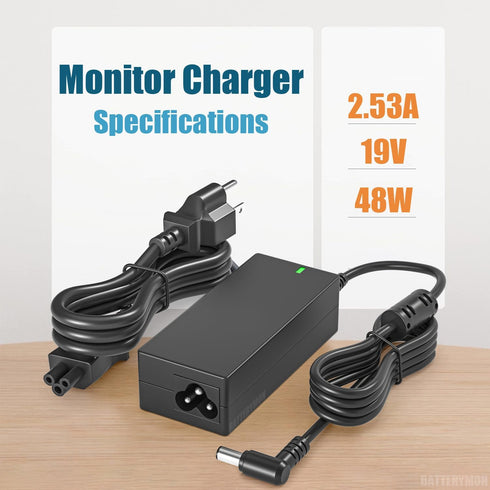 19V 2.53A AC Adapter Power Cord for Samsung UN32J5205AF UN32J4000 UN32J4500 - 6.5x4.4mm Charger
