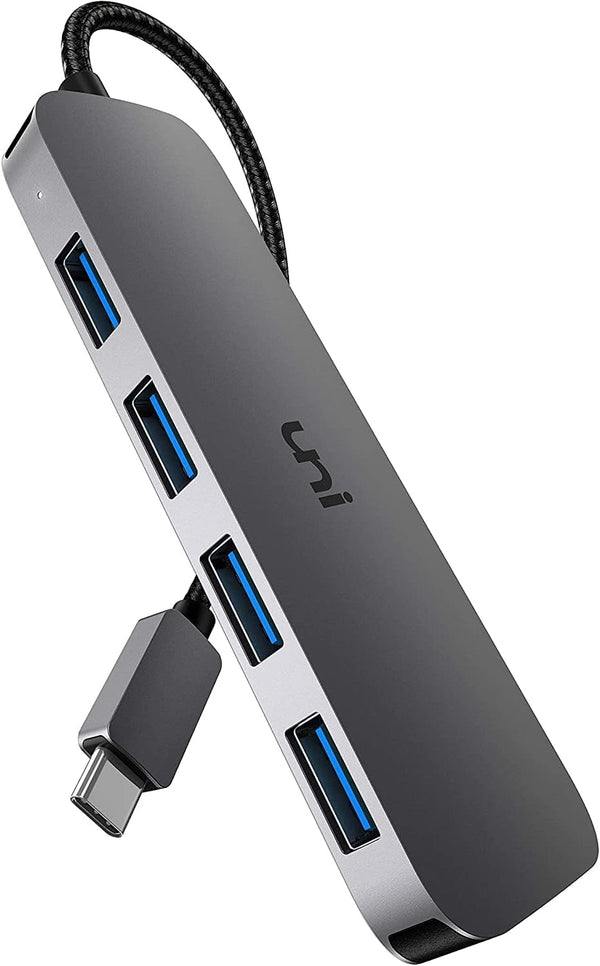 uni USB C to USB Hub Multiport Adapter, Aluminum 4 Ports USB C Splitter for Laptop, Compatible for MacBook