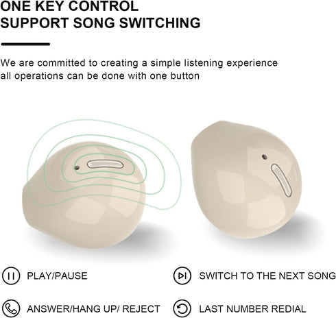 Nude Invisible Hidden Smallest Earbuds: Wireless Bluetooth Mini Micro Tiny Ear Buds for Sleeping and Work