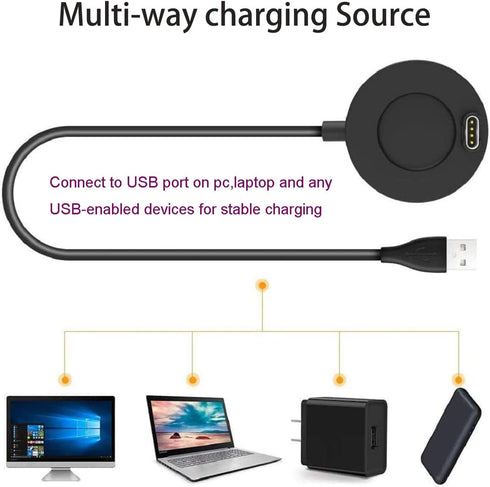 Garmin Watch Charger, Ankky 1m USB Charging Cable Stand - Compatible with Garmin Vivoactive 3 4 4S/Fenix 6/6S/6X