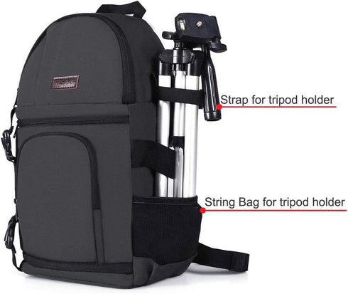 MOSISO Shockproof Camera Sling Bag, Space Gray DSLR/SLR/Mirrorless Backpack with Tripod Holder & Modular Inserts