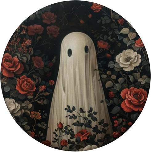 Spooky Ghost Cute Rose Flower PopSockets Standard PopGrip