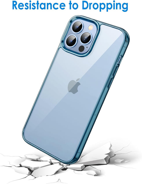 JETech iPhone 13 Pro Case 6.1-Inch - Non-Yellowing Shockproof Bumper Cover with Anti-Scratch Clear Back (Navy Blue)
