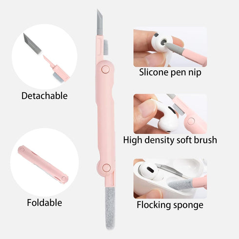 7 in 1 Electronic Cleaner Kit, Keyboard Cleaning Kit for Airpods Pro, Laptop, Phone, Computer, Screen (Pink)