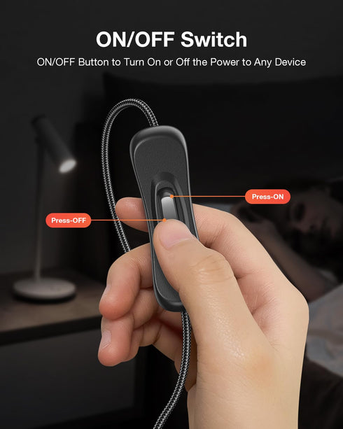 ANDTOBO USB Switch Extension Cable, Upgraded Data + Power, 3.3 FT USB Extension Cord with On/Off Power Switch
