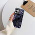 TnXee S25 2 1 Case for Samsung Galaxy Plus,Purple Floral Crow Bookshelf Phone Case Drop Resistant Glossy in Solid